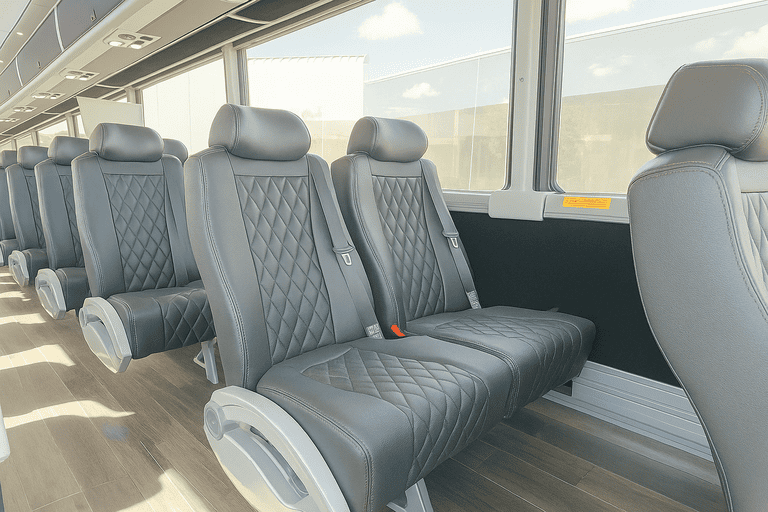 interior of Bus Rental Company Chino Hills charter bus