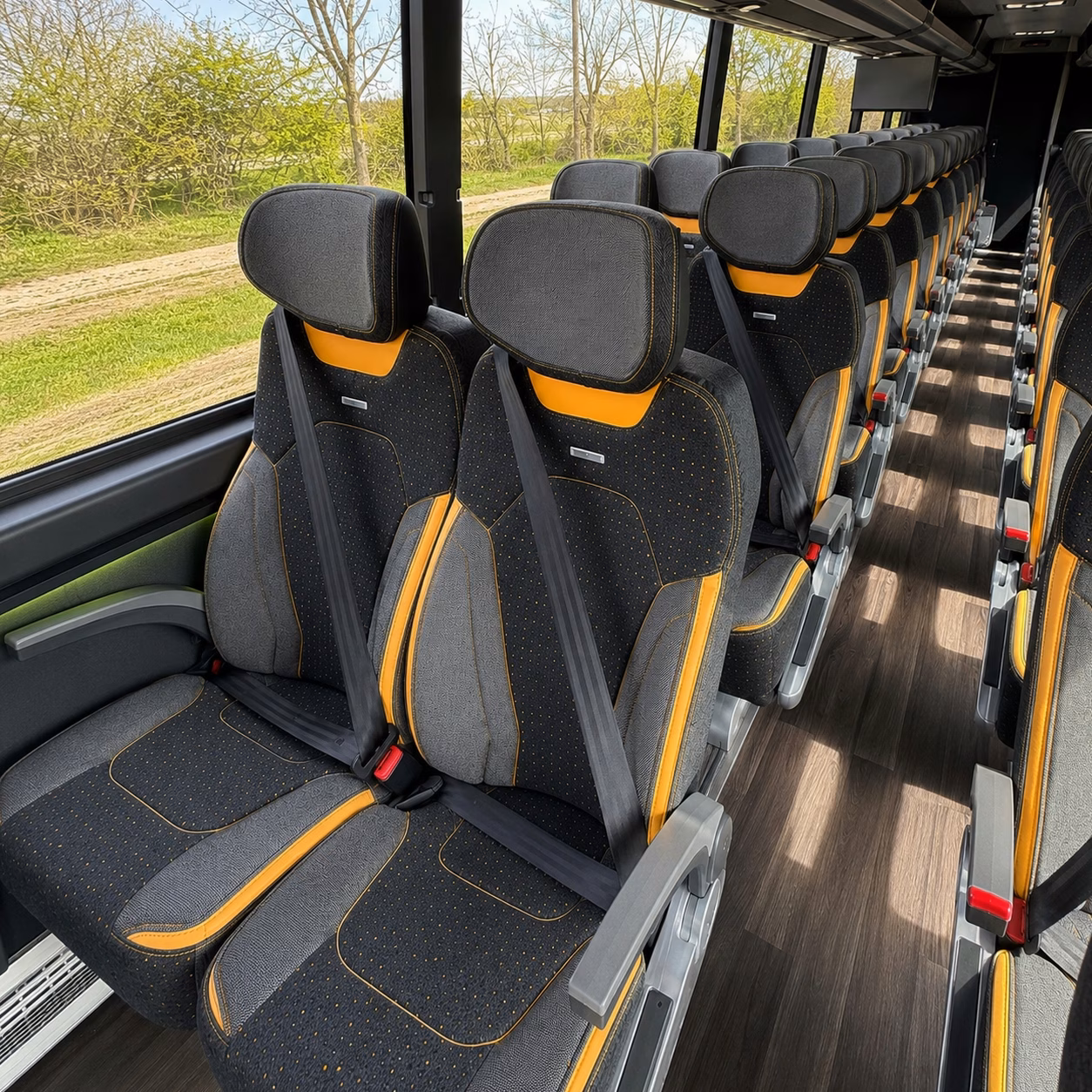 chino hills charter bus rental inside
